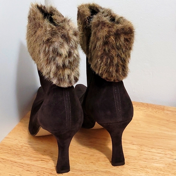 LIZA Chocolate Suede Booties - Picture 4 of 10